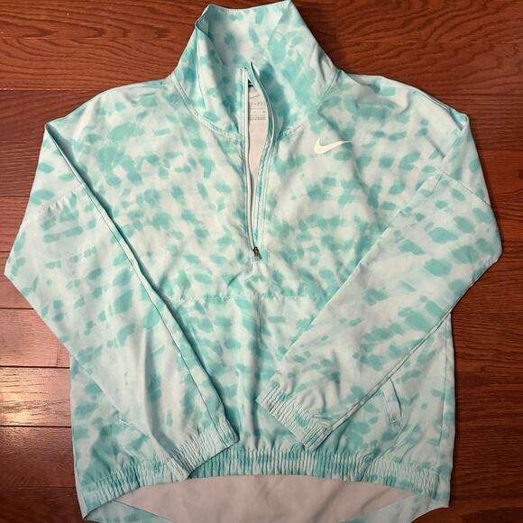 Nike Dri-FIT Lightweight Abstract Teal Running Jacket Size Small Like new - Picture 2 of 8